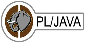 PL/Java logo combining the PostgreSQL elephant and a Java bean